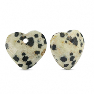 Ciondoli in pietra naturale Dalmata cuore grigio beige-nero