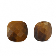 Perline di pietra naturale Occhio di tigre quadrate marrone oro