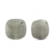 Perline di pietra naturale Vetro quadrate Light gray