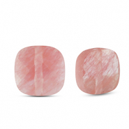 Perline di pietra naturale Vetro quadrate rosa