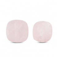 Perline di pietra naturale Quarzo Rosa quadrate rosa chiaro