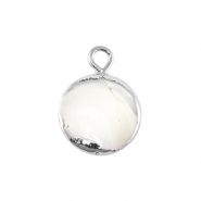 BQ Perle di acqua dolce ciondolo rotondo argento-bianco naturale