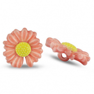 Perline di ceramica fiore rosa-giallo