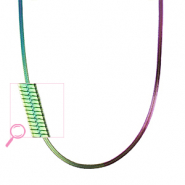 Collane in acciaio inossidabile serpente viola verde-rivestimento AB