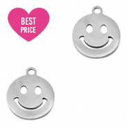 Ciondoli in acciaio inossidabile smiley argento