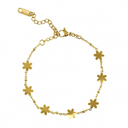 Bracciali in acciaio inossidabile fiore oro