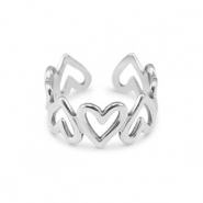 Anelli in acciaio inossidabile cuore argento