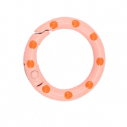 Componenti colorati anello bris&eacute; portachiavi rosa-arancione