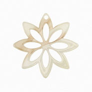 Pendenti in resina fiore beige