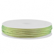 Coda di topo intrecciato 1mm verde clairo-oro metallico