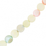 Perline di conchiglia piatte e rotonde multicolore pastello