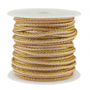 Cordoncino intrecciato alla moda 2.3mm rosa chiaro-oro