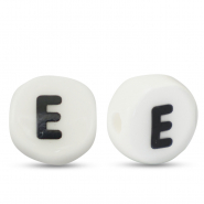 Perline alfabeto in ceramica E bianco-nero