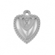 Ciondoli in acciaio inossidabile cuore argento