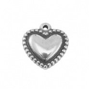 Ciondoli in acciaio inossidabile cuore argento