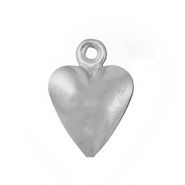 Ciondoli in acciaio inossidabile cuore argento