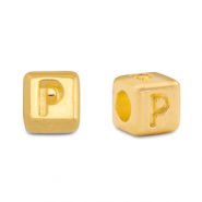 Perline alfabeto di metallo DQ P oro (privo di nichel)