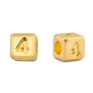 Perline alfabeto di metallo DQ 4 oro (privo di nichel)
