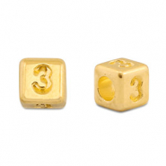 Perline alfabeto di metallo DQ 3 oro (privo di nichel)