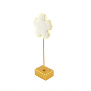 Espositore per bigiotteria a fiore per orecchini beige-oro