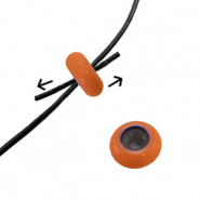 Chiusura con perline scorrevoli smalto 10x4mm arancione rame