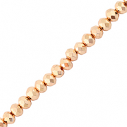 Perline sfaccettate 4x3mm rondella oro rosa metallico