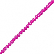 Perline sfaccettate 4x3mm rondella rosa fucsia