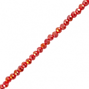 Perline sfaccettate 4x3mm rondella rosso