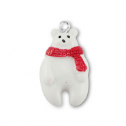 Pendenti in resina orso polare bianco-rosso