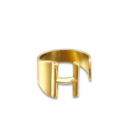 Anelli in acciaio inossidabile lettera H oro
