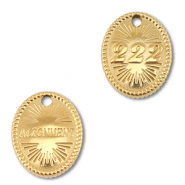 BY31&reg; Ciondolo in acciaio inossidabile numeri angelici 222 / alignment oro