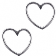 Ciondoli di metallo DQ cuore argento antico (privo di nichel)