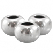 Perline di metallo DQ 7x5mm piatta argento antico (privo di nichel)
