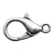 Componenti di metallo DQ chiusura moschettone 15mm argento antico (privo di nichel)