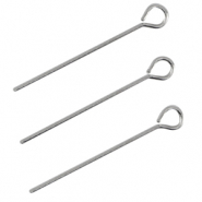 Chiodini a occhiello di metallo DQ 25mm argento antico (privo di nichel)