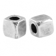 Vari metalli DQ tubo quadrato argento antico (privo di nichel)