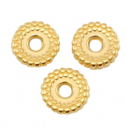 Perline di metallo DQ 8mm rondella con decorazione oro (privo di nichel)