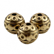 Perline di metallo DQ 8mm con decorazione bronzo antico (privo di nichel)