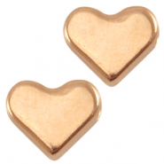 Perlina di metallo DQ cuore oro rosa (privo di nichel)
