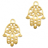 Ciondoli di metallo DQ mano di Hamsa oro (privo di nichel)