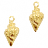 Ciondoli di metallo DQ a forma di conchiglia oro (privo di nichel)
