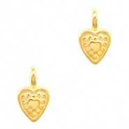 Ciondoli di metallo DQ cuoricino oro (privo di nichel)
