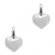 Ciondoli di metallo DQ cuore argento antico (privo di nichel)