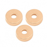 Perline di metallo DQ rondelle 6x2mm oro rosa (privo di nichel)