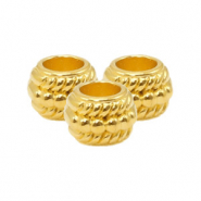 Perline di metallo DQ con decoro oro (privo di nichel)