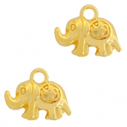 Ciondoli di metallo DQ elefante con simbolo Ohm oro (privo di nichel)