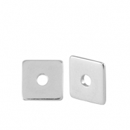Perline di metallo DQ disco cuadrato 6mm argento antico (privo di nichel)