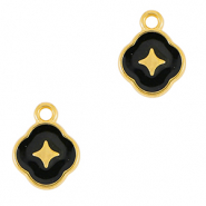 Ciondoli di metallo DQ stella oro-nero (privo di nichel)