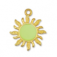 Ciondoli di metallo DQ sole giallo lime-oro (privo di nichel)