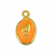 Ciondoli di metallo DQ conchiglia arancione-oro (privo di nichel)